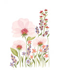 Pink Cosmos & Wildflowers – Original Watercolor Painting