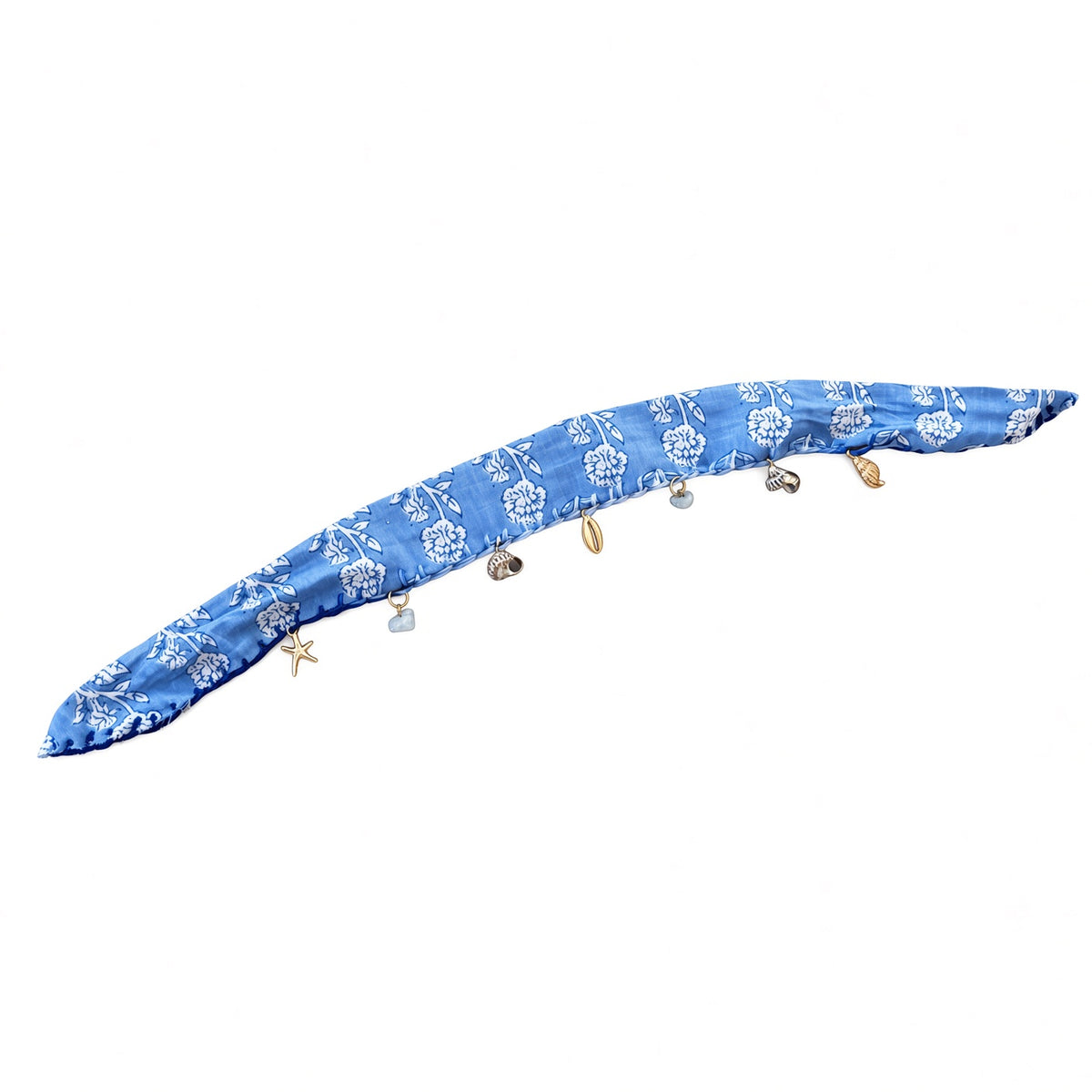 Blue Floral Anklet with Charms