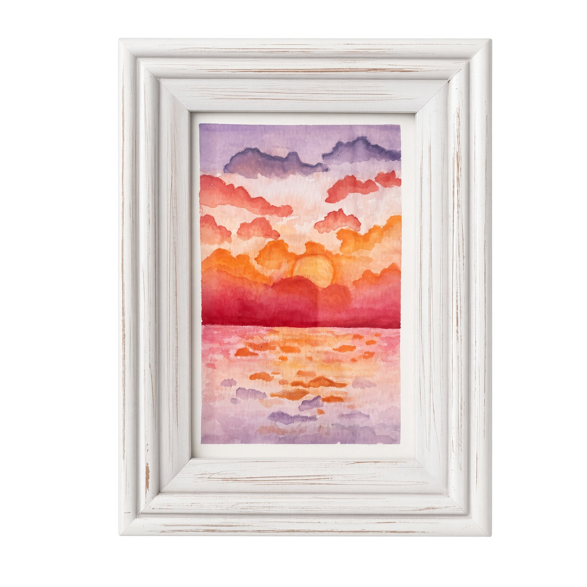Sunset Over Water – Original Watercolor Painting