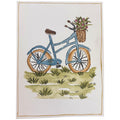 Blue Bicycle with Tulips – Original Watercolor Painting