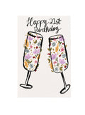 Happy 21st Birthday Card – Original Watercolor