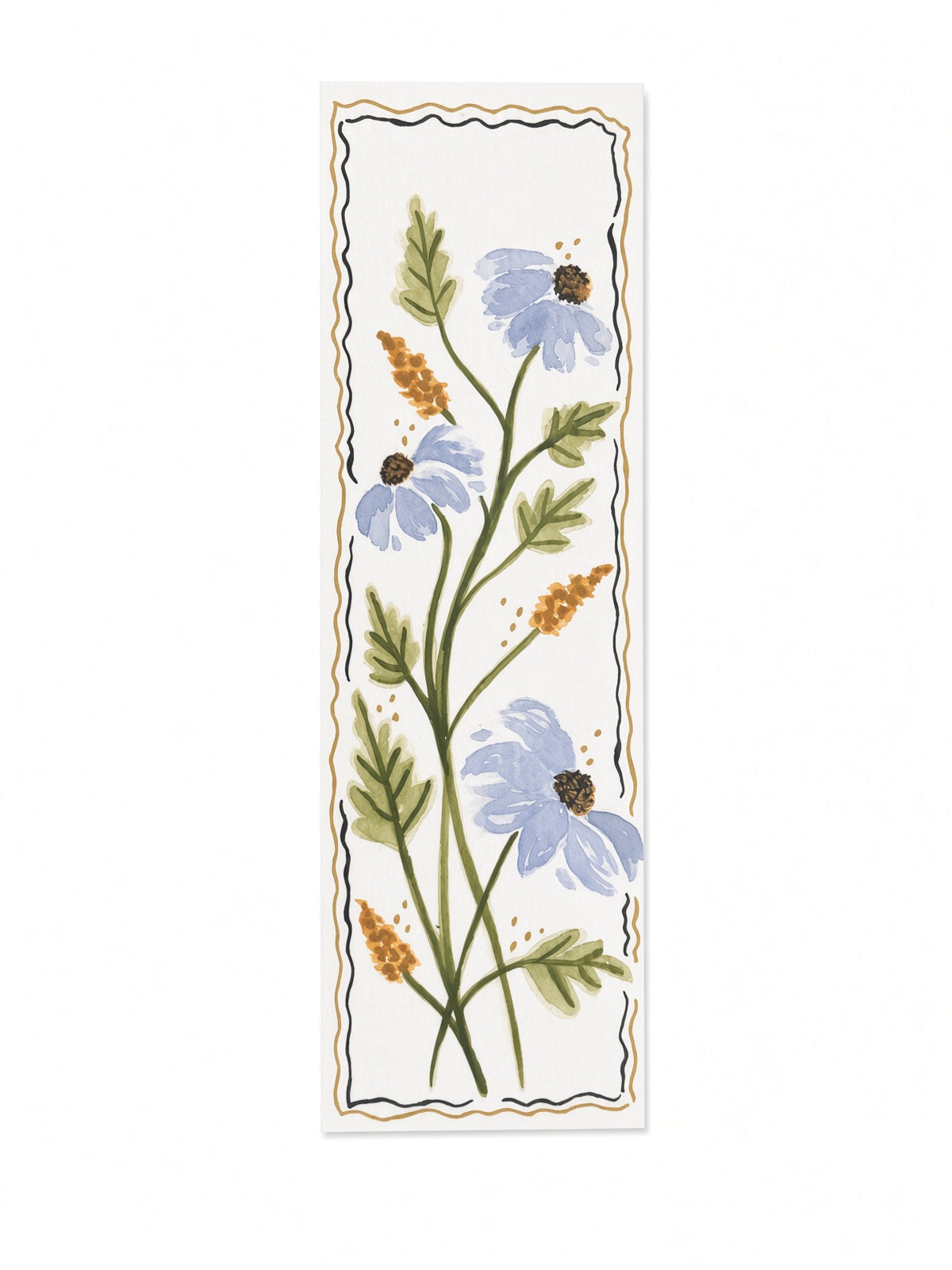 Blue Wildflower Bookmark – Original Watercolor