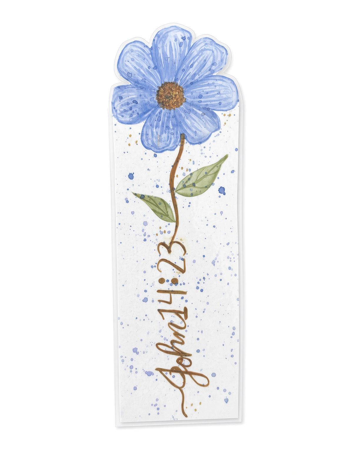 John 14:23 Blue Flower Bookmark – Original Watercolor