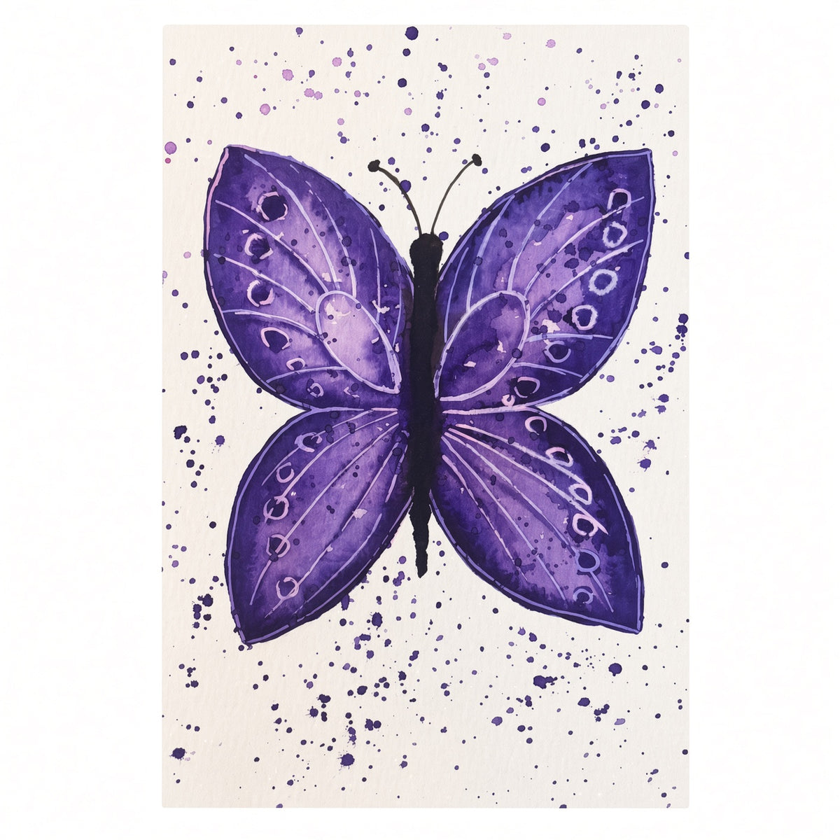 Purple Butterfly – Original Watercolor Painting